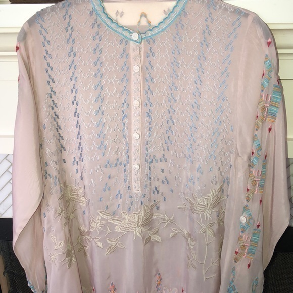 Johnny Was Tunic top heavily embroidered all over extra small gorgeous colors - Picture 11 of 16